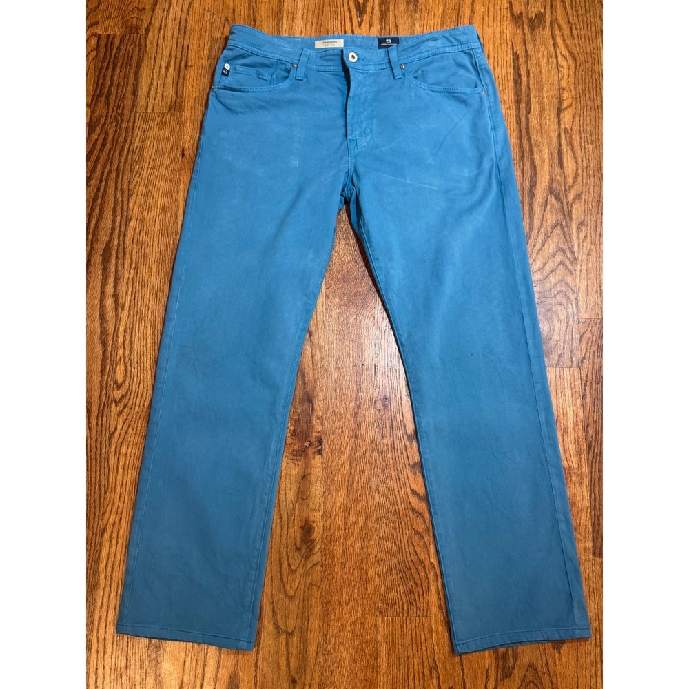 AG‎ Adriano Goldschmied The Graduate Tailored Leg Pants Teal Blue Mens 34x32 USA